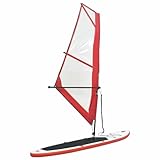 Juroupi Tabla de remo inflable con juego de vela, rojo y blanco, tablas de remo inflables,...