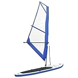 ShGaxin Tabla de Paddle Surf Hinchable con Set de Vela Azul y Blanco, Padelsurf,...