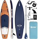 SANTASUP - Tabla de paddle surf hinchable, SUP, con accesorios de calidad, remo ajustable,...