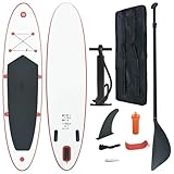 Furniture Select-Stand Up Paddle Board - Tabla de surf hinchable, color rojo y blanco