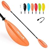 Abahub 218/230/241 cm Remo Kayak Pala Doble de Aluminio con línea de Remo para Kayak Bote...