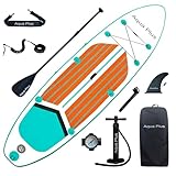Aqua Plus Sup Inflable de 15cm de Grosor para Todos los Niveles de Habilidad, Paleta...