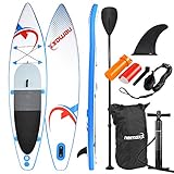 Nemaxx PB335 Tabla de Paddle Surf Sup, Unisex, PB335-azul/rojo, 335x74x15 cm