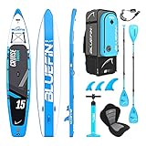 Juego de tablas de SUP Bluefin Cruise | Tabla de paddle surf hinchable | 6 pulgadas de...