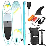 Nemaxx PB320 Tabla de paddel Surf Sup, Unisex, PB320-turquesa/amarillo, 320x78x15cm