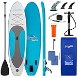 SereneLife tabla paddle surf hinchable, Cubierta antideslizante, Aleta inferior para...