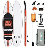 FunWater Tabla de Surf Sup Hinchable de pie, Accesorio de Remo Ajustable, Bomba, Mochila...